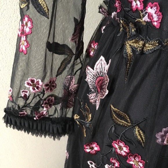 NEW Shoshanna Midnight Floral Embroidered Gown 8 - Picture 7 of 8